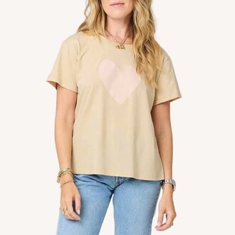 Kerri Rosenthal Suke Imperfect Heart Tee Latte/Pink