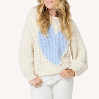 Kerri Rosenthal Ricki Imperfect Heart Sweater Cream