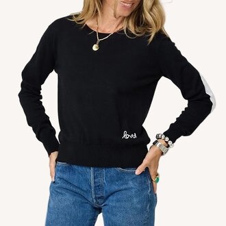 Kerri Rosenthal Patchwork Cotton Pullover Black