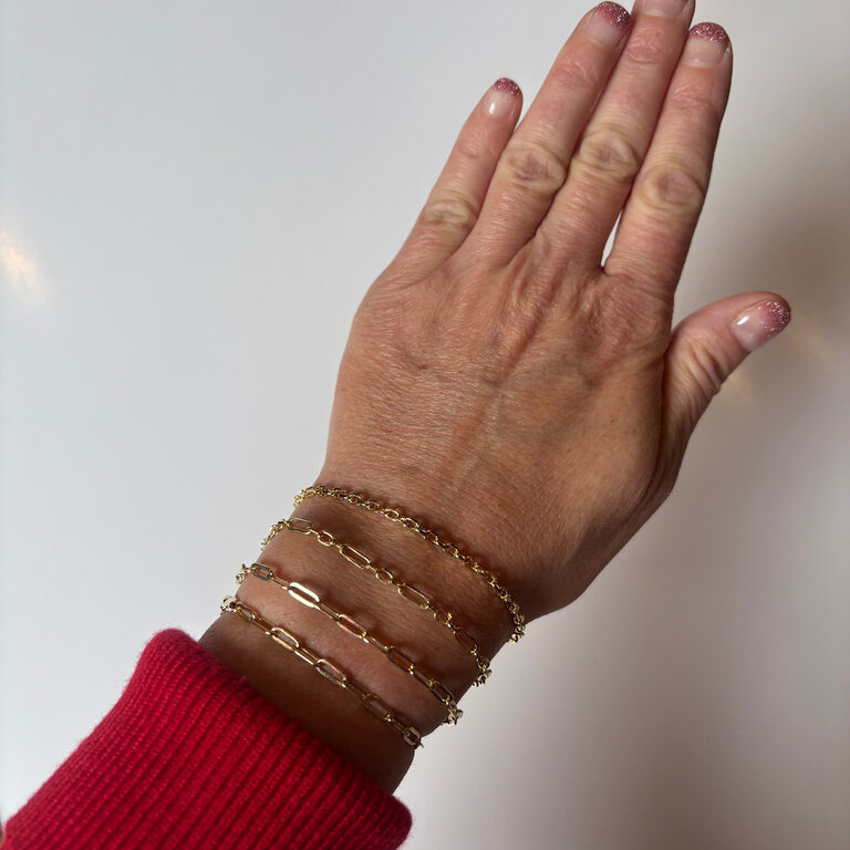 Society Jewelry Everyday Collection 18k GF Paperclip Bracelet