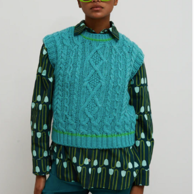 Dr Bloom Knit Vest Nest Turquesa