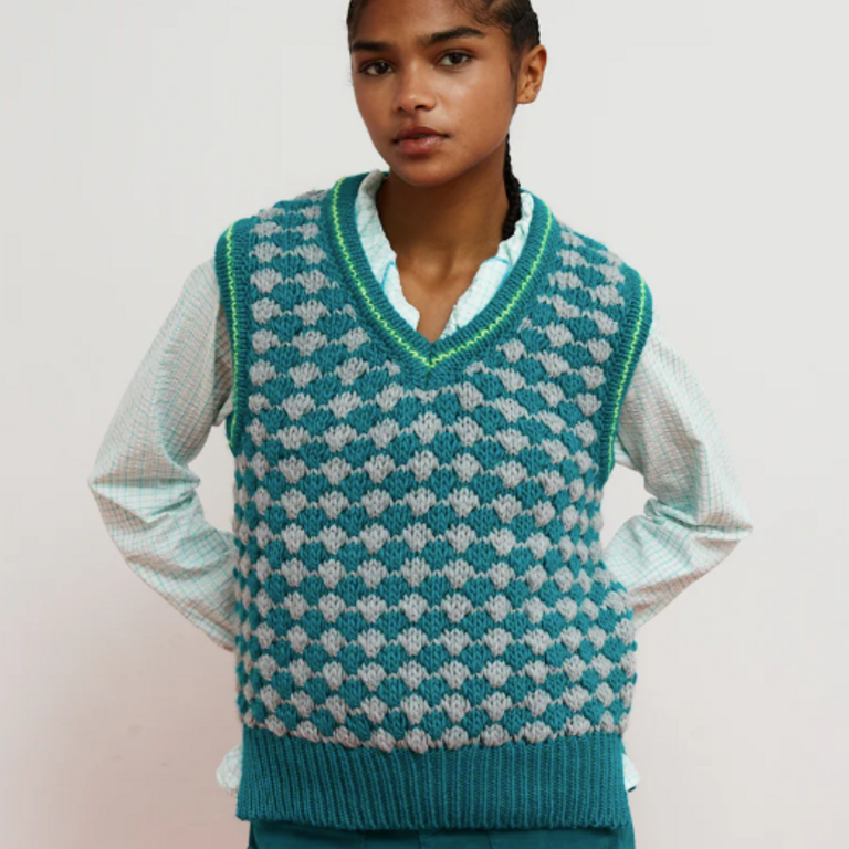 Dr Bloom Knit Vest Turquesa