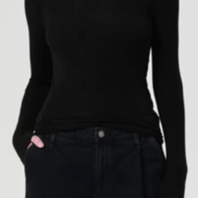 Agolde Pascale Turtleneck Black Velvet