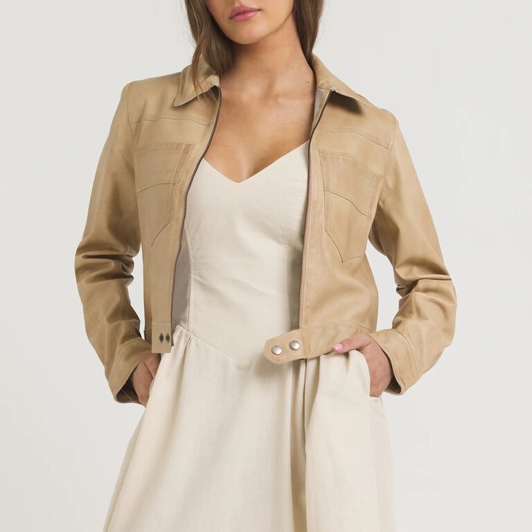 Jakett Hayden Patina Leather Jacket Sand