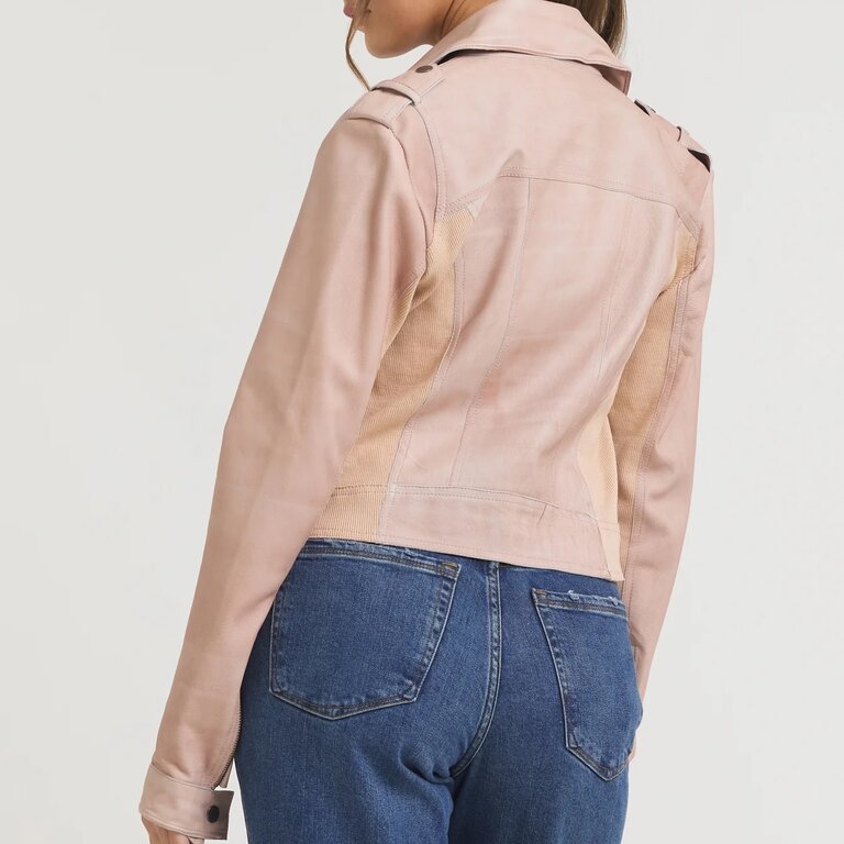 Jakett Piper Patina Leather Jacket Pink