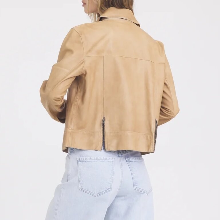 Jakett Jessie Patina Leather Jacket Fawn
