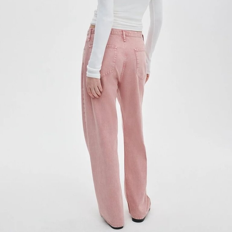 Rag & Bone Featherweight Phoebe Drawstring Wide Leg Pant Raspberry