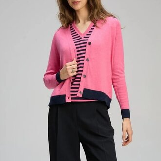 Zaket & Plover Essential Vee Cardi Bubblegum