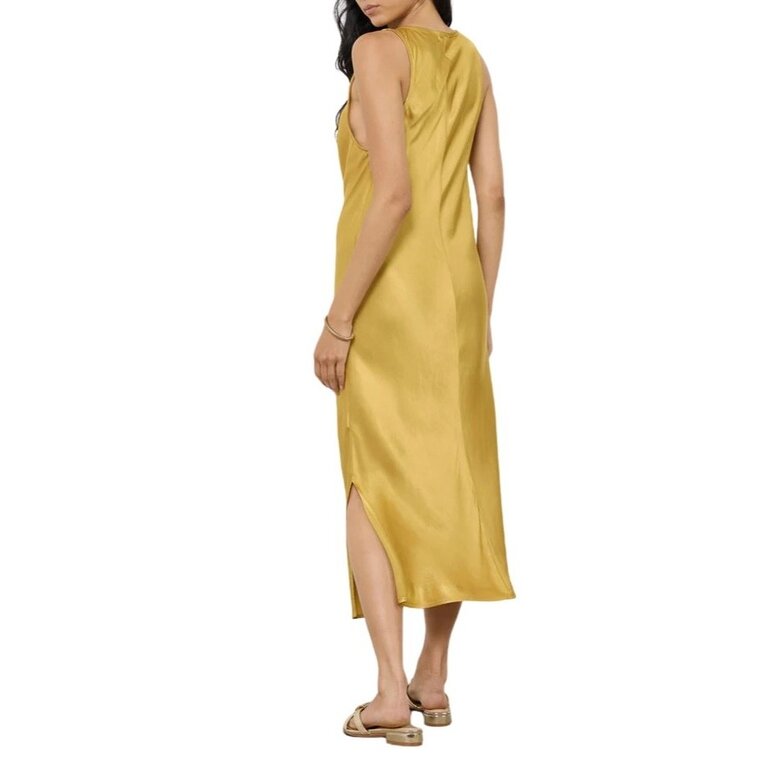 LA Made Socal V Neck Shirring Dress Dandelion