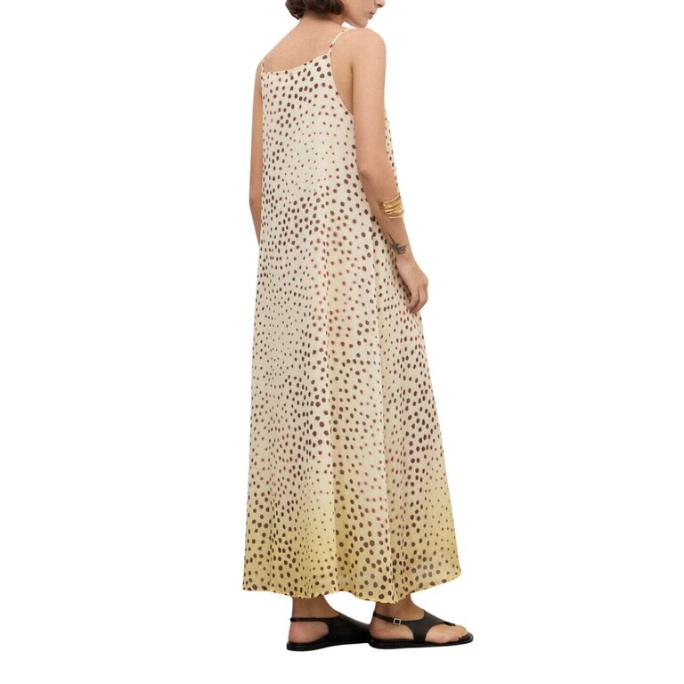 Ottodame Tank Slip Dress Yellow with Brown Spots