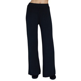 Milio Milano Italian Viscose Knit Flared Pant Black