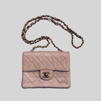 Society Vintage Chanel Pale Pink Quilted Leather Flap Bag
