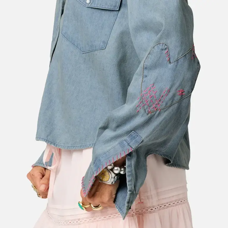 Kerri Rosenthal Western Pia Denim Shirt True Denim