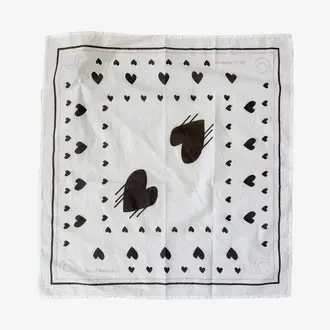 Kerri Rosenthal Drippy Heart Bandana White