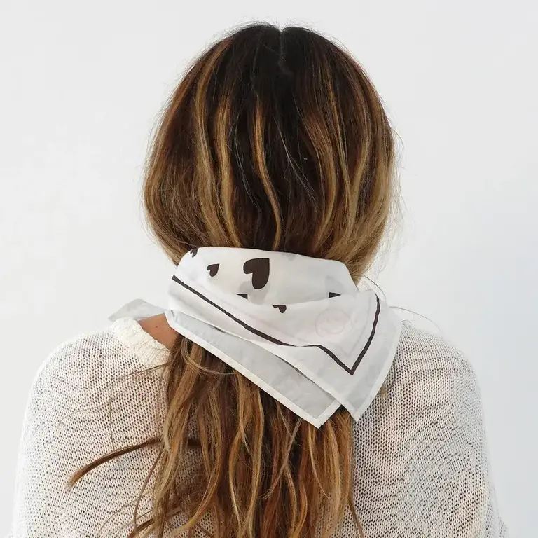 Kerri Rosenthal Drippy Heart Bandana White