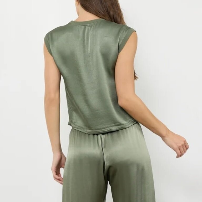 LA Made Eve Muscle Satin Tank Willow