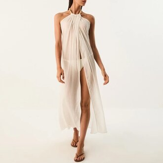ViX Swimwear Cloe Long Cover Up Off White