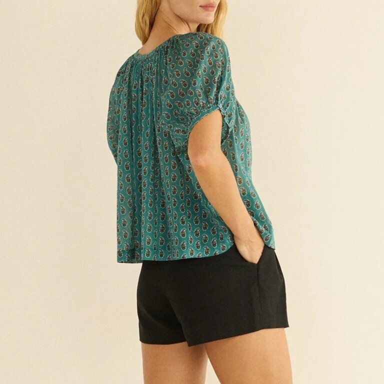 Doen June Top Alba Blue Paisley