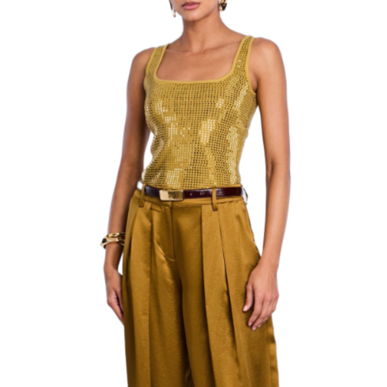 Retrofete Marzia  Embellished Top in Ochre