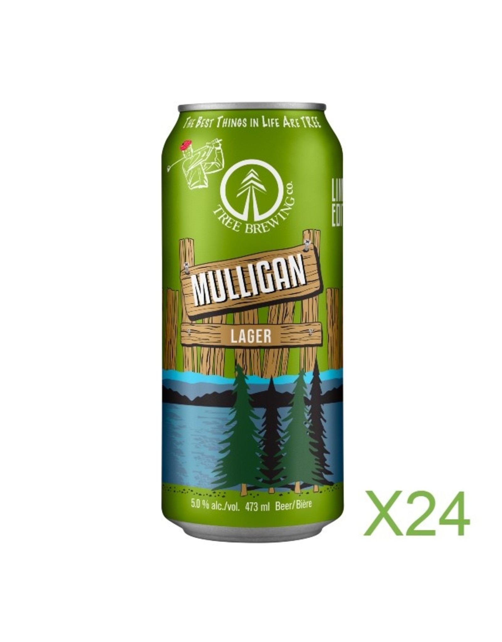 Tree Brewing Co. Mulligan Lager 473ml 24 Flat