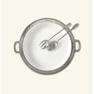MATCH Pewter and Ceramic Convivio Round Serving Platter with Handles
