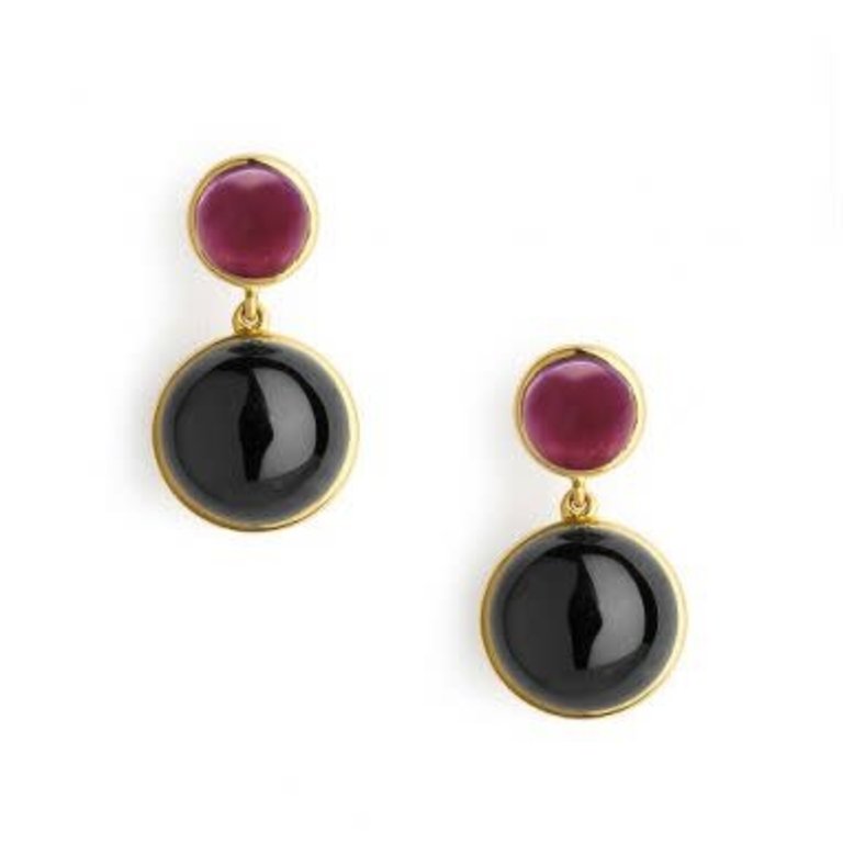 SYNA SYNA Candy Double Drop Black Onyx Earrings