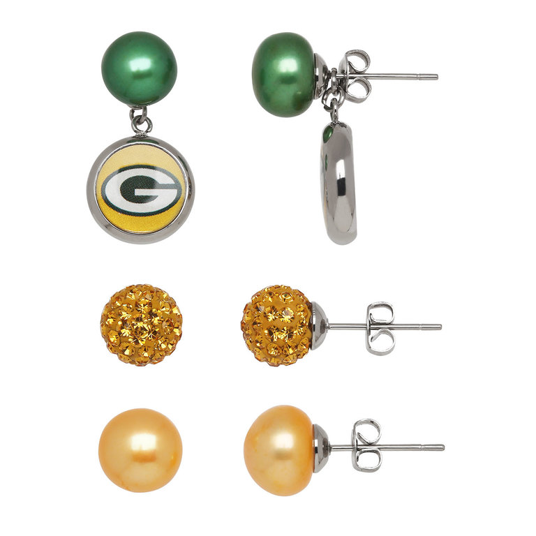 HONORA HONORA NFL Green Bay Packer Interchangeable Earrings