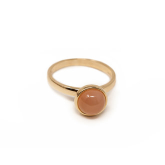 SYNA Peach Moonstone Stacking Bauble Ring