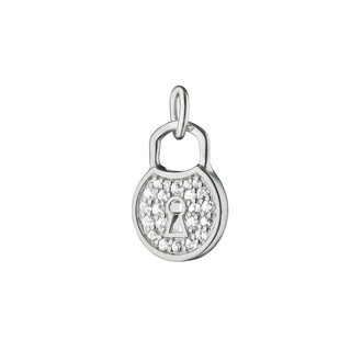 MONICA RICH KOSANN Lock Charm with White Sapphire Pave Front
