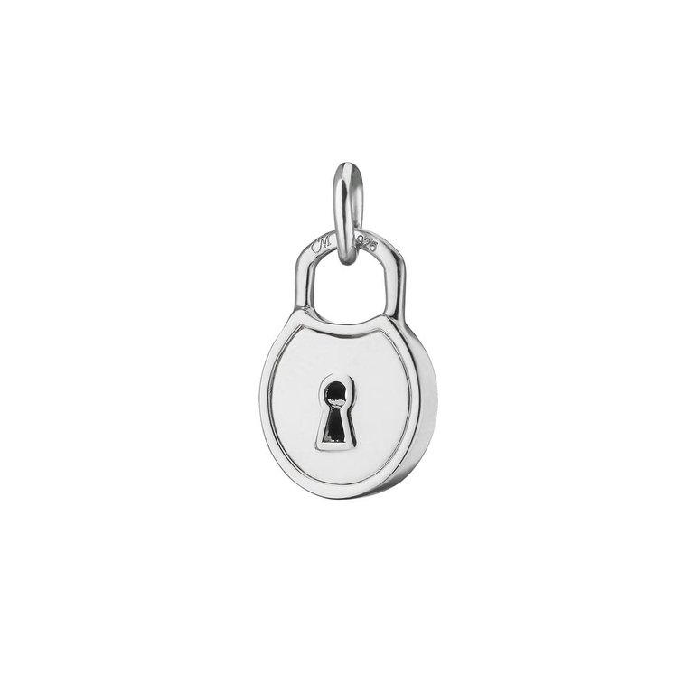 MONICA RICH KOSANN MONICA RICH KOSANN Sterling Silver Lock Charm with White Sapphire Pave Front