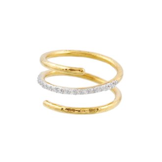 GURHAN Geo Gold, Pave Diamond Band Ring