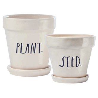 MAGENTA Rae Dunn Stem Print Planters
