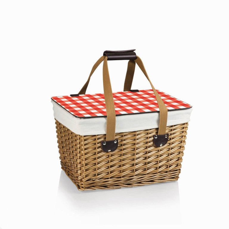 PICNIC TIME Canasta Flat Lid Picnic Basket