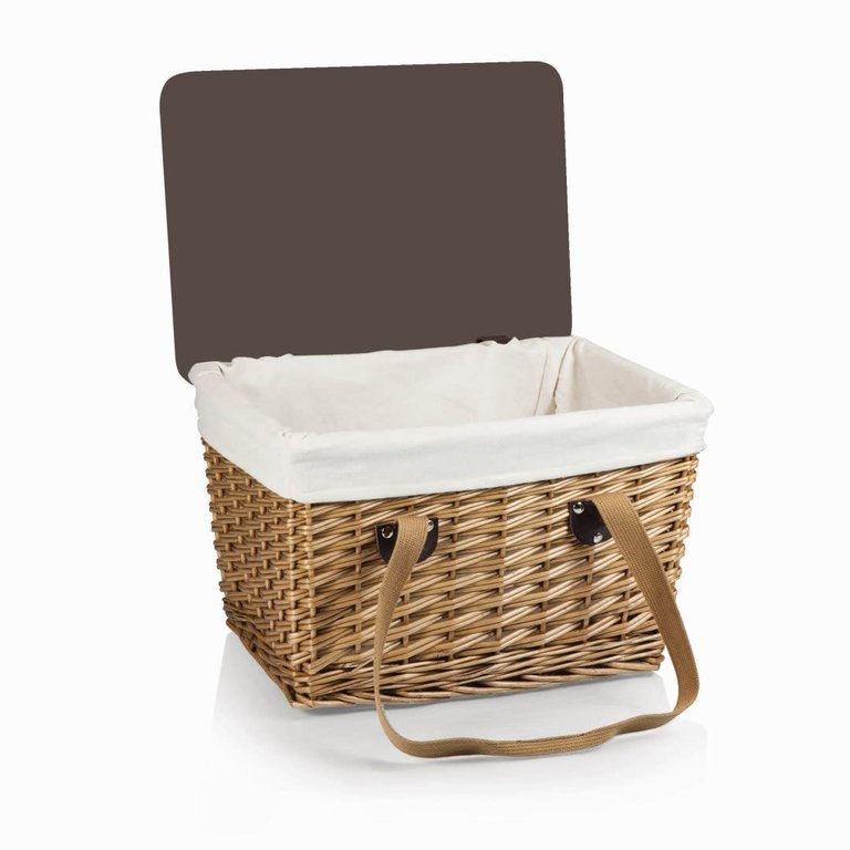 PICNIC TIME Canasta Flat Lid Picnic Basket