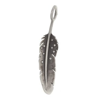 HEATHER B. MOORE Sterling Silver and Diamond Sculptural Feather Pendant
