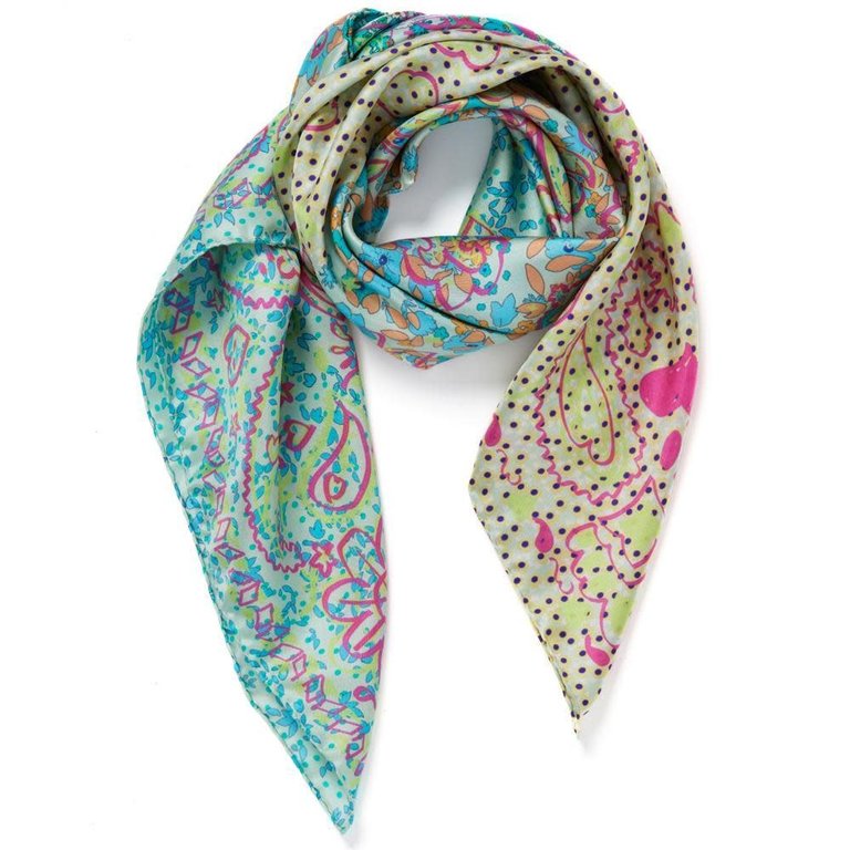 JANE CARR JANE CARR Silk Granny Smith Foulard Scarf