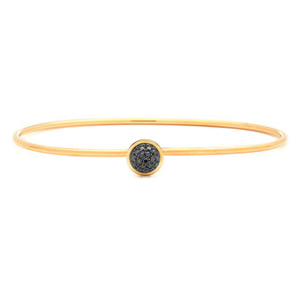 SYNA Small Black Diamond Bauble Bangle Bracelet