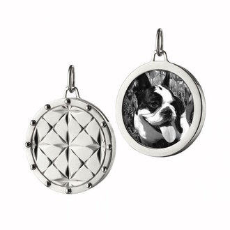 MONICA RICH KOSANN Large Round Mosaic Half Locket