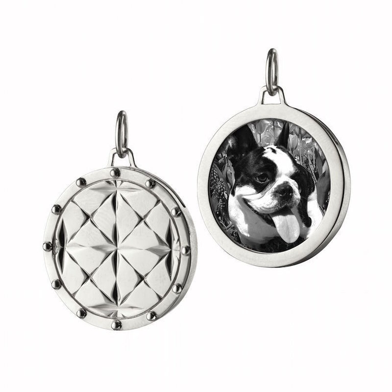 MONICA RICH KOSANN MONICA RICH KOSANN Large Round Mosaic Half Locket