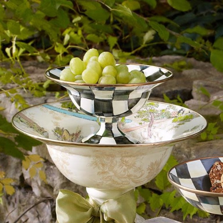 MACKENZIE-CHILDS MACKENZIE-CHILDS Small Courtly Check Enamel Compote