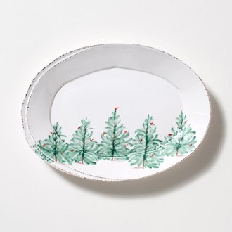 VIETRI Lastra Holiday Small Oval Platter