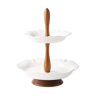 JULISKA Berry and Thread Whitewash Tiered Serving Stand