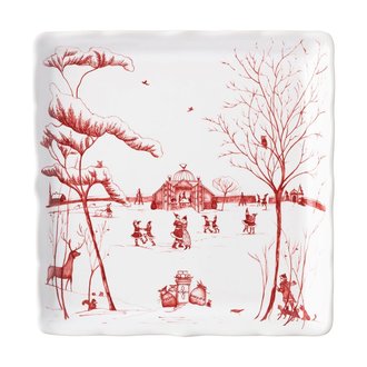 JULISKA Country Estate Winter Frolic Ruby Sweet Tray Mr & Mrs Claus
