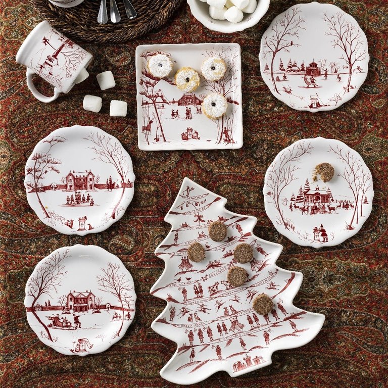 JULISKA JULISKA Country Estate Winter Frolic Ruby Sweet Tray Mr & Mrs Claus