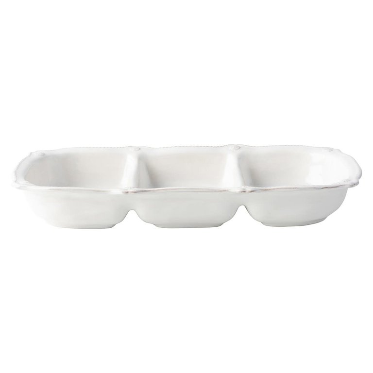 JULISKA JULISKA Berry & Thread Whitewash Triple Section Server