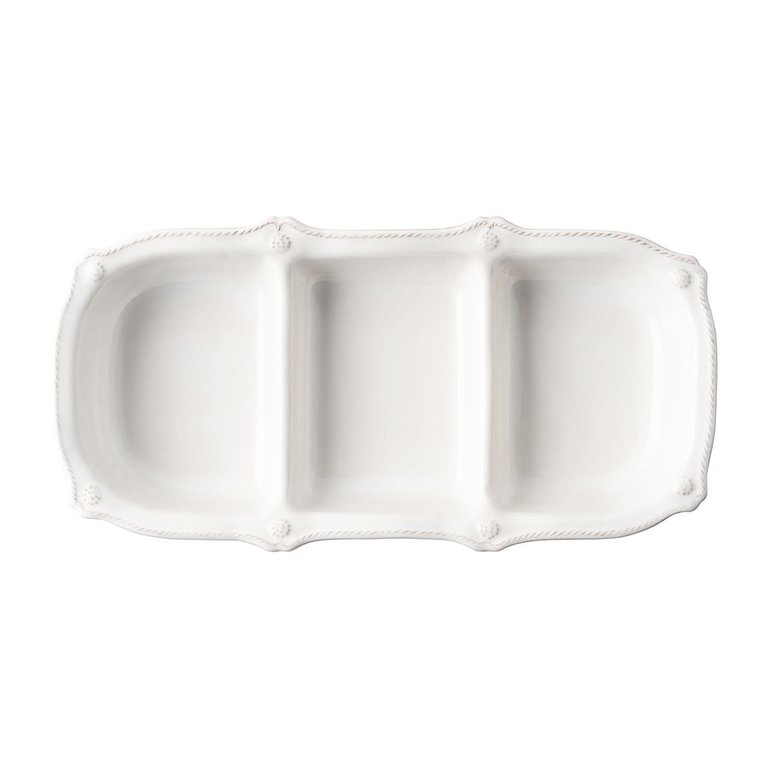 JULISKA JULISKA Berry & Thread Whitewash Triple Section Server
