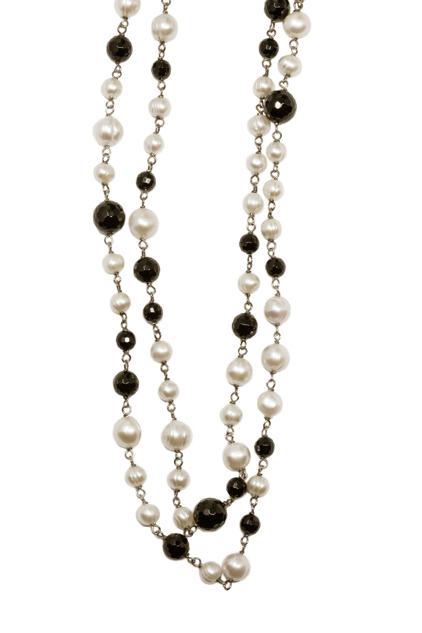 Chanel Silver CC White Iceberg Crystal Ball Pearl Necklace