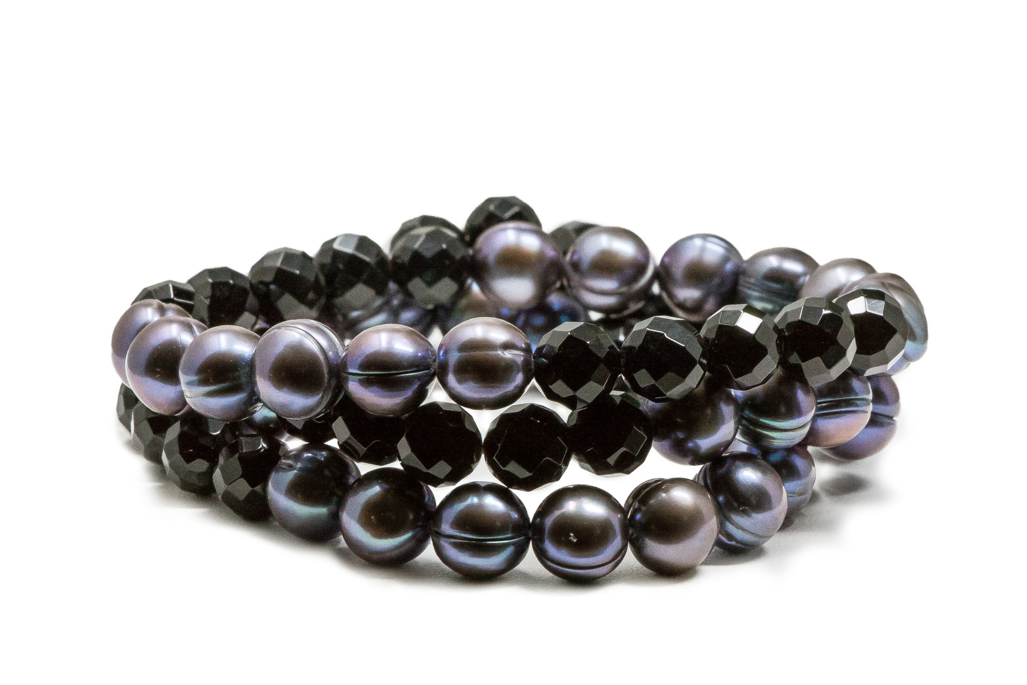 FB019-G (AAA 5 mm Multi-Strand Black Freshwater Pearl Bracelet w/ Heavy  Silver Clasp ) - Pacific Pearls International