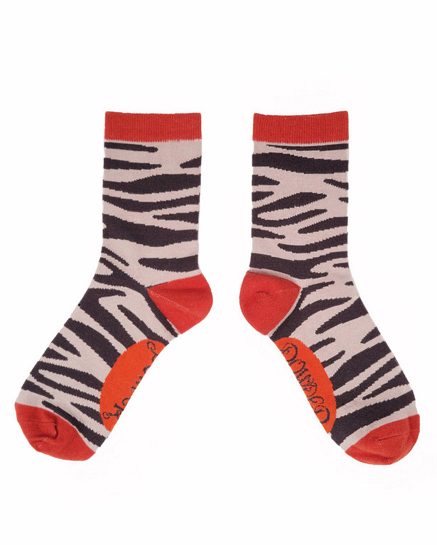 POWDER POWDER Zebra Print Ankle Socks