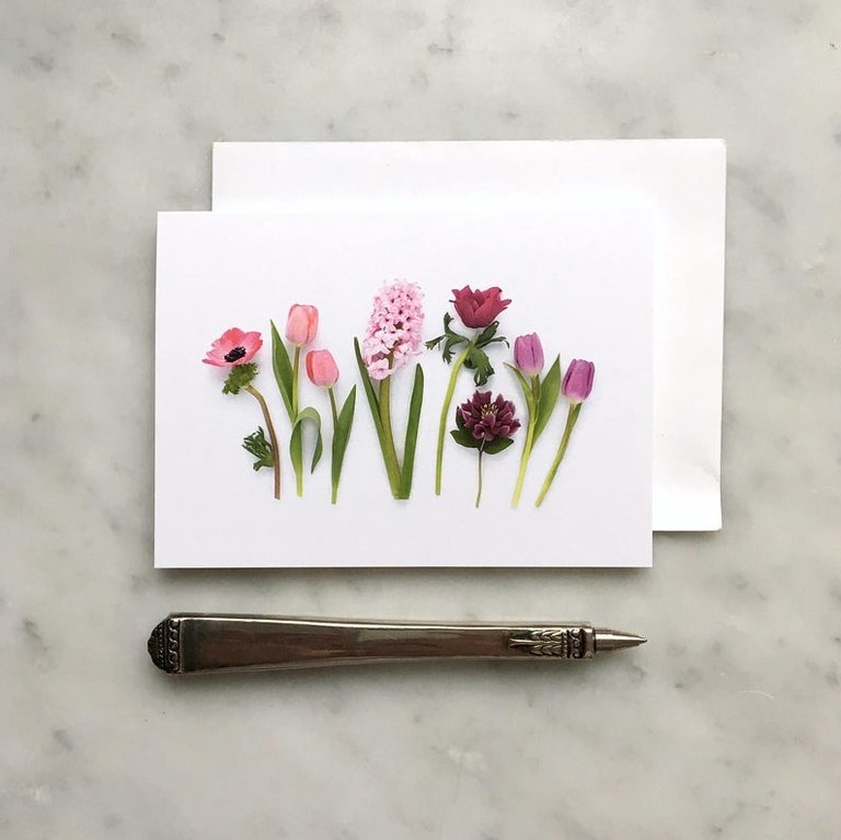 BOTTLE BRANCH BOTTLE BRANCH Pink Spring Flowers Card